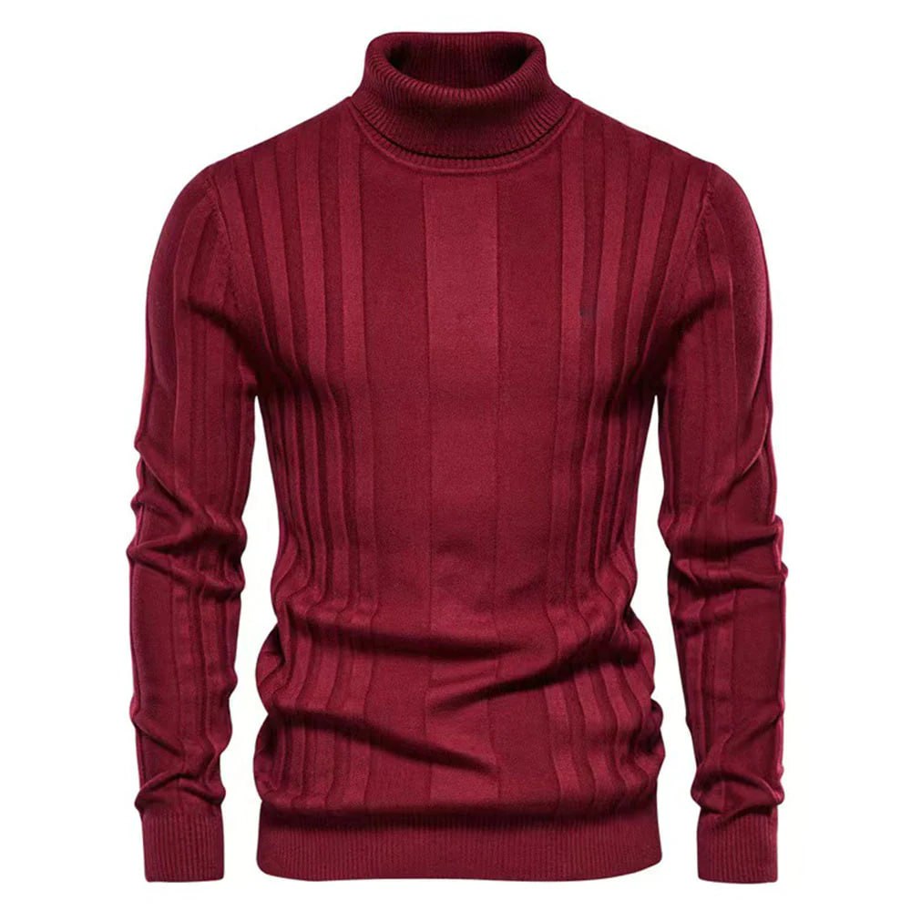 Herren Rollkragenpullover – Gerippter Strick – Langarm – Eleganter Klassiker