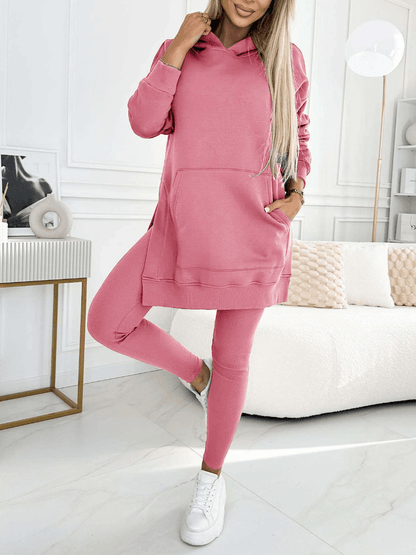 Damen Oversize Hoodie & Leggings Set – Bequemer Freizeit-Look – Weich & Dehnbar