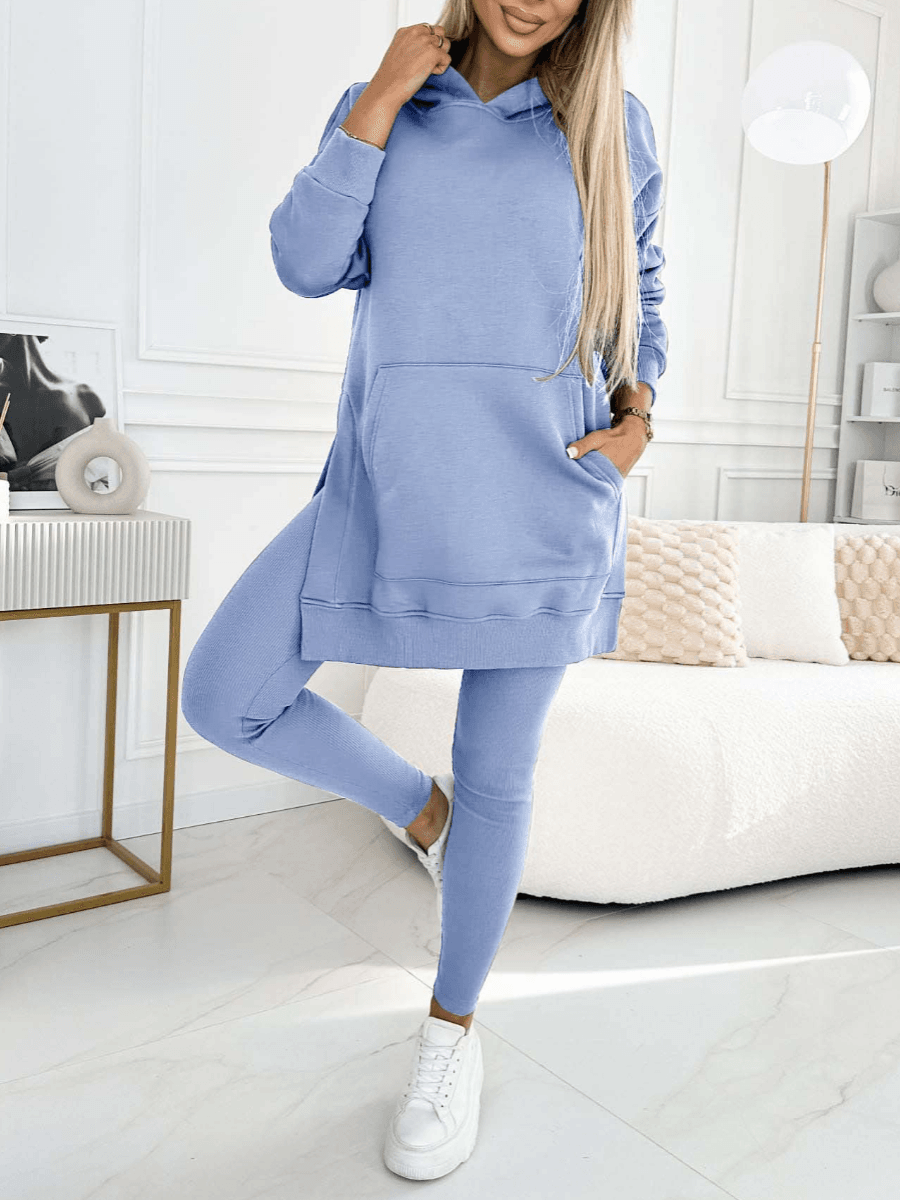 Damen Oversize Hoodie & Leggings Set – Bequemer Freizeit-Look – Weich & Dehnbar