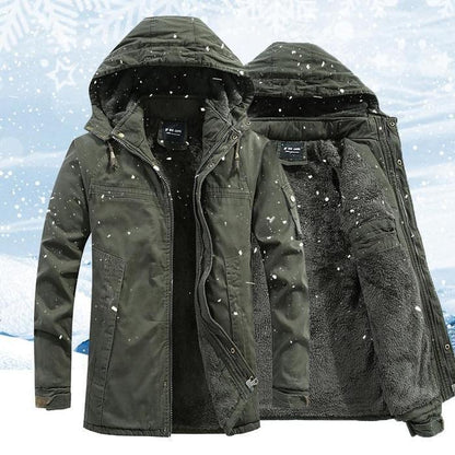 Herren Winterjacke – Wasserabweisend – Mit Kapuze & Warmem Futter – Reißverschluss & Taschen