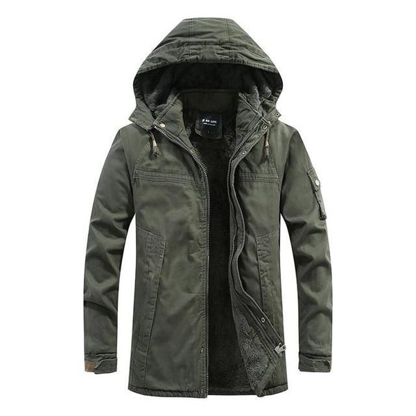 Herren Winterjacke – Wasserabweisend – Mit Kapuze & Warmem Futter – Reißverschluss & Taschen