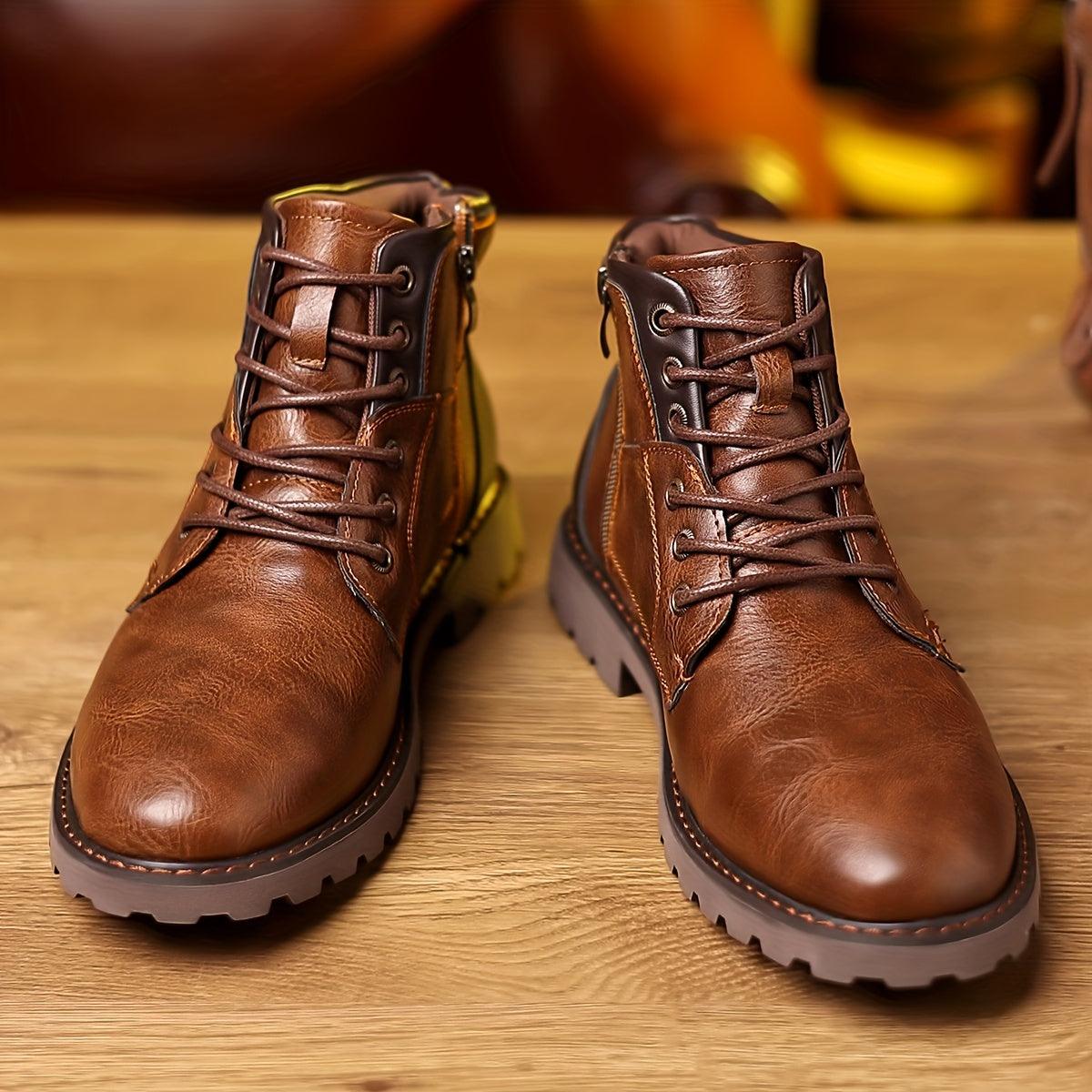 Herren Leder Stiefeletten mit Reißverschluss – Elegante Ankle Boots