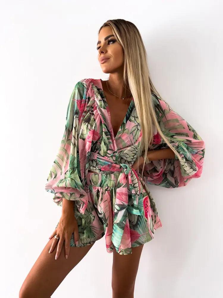 Boho Playsuit für Damen – Sommer Jumpsuit mit Spitze