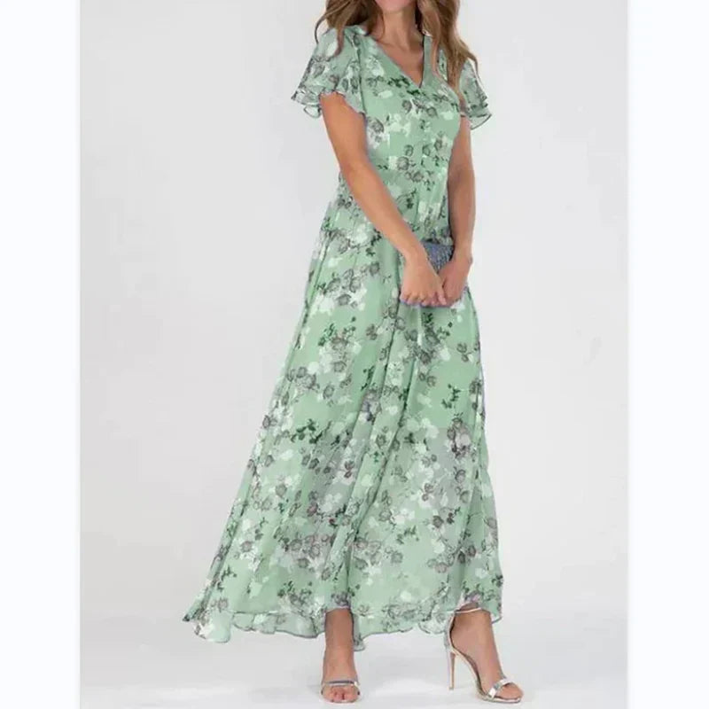 Sommerkleid Damen – Charmante Freizeitkleidung mit Rundhalsausschnitt